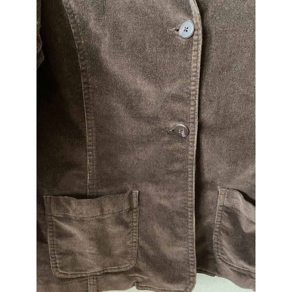 St John's Bay Brown Corduroy 2 Button Long Sleeve Women's Blazer Jacket Size PL - Picture 3 of 4